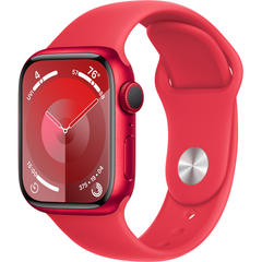 Apple Watch Series 9 (GPS) 41mm Aluminum Case (red) with Sport Band (red) - S/M (MRXG3QP/A)