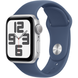 Apple Watch SE (2 Gen, 2024) (GPS) 40mm Aluminum Case (silver) with Sport Band (denim) - S/M (MXEC3QH/A)