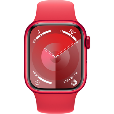 Apple Watch Series 9 (GPS) 41mm Aluminum Case (red) with Sport Band (red) - M/L (MRXH3QP/A)