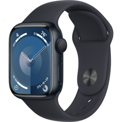 Apple Watch Series 9 (GPS) 41mm Aluminum Case (midnight) with Sport Band (midnight) - M/L (MR8X3)