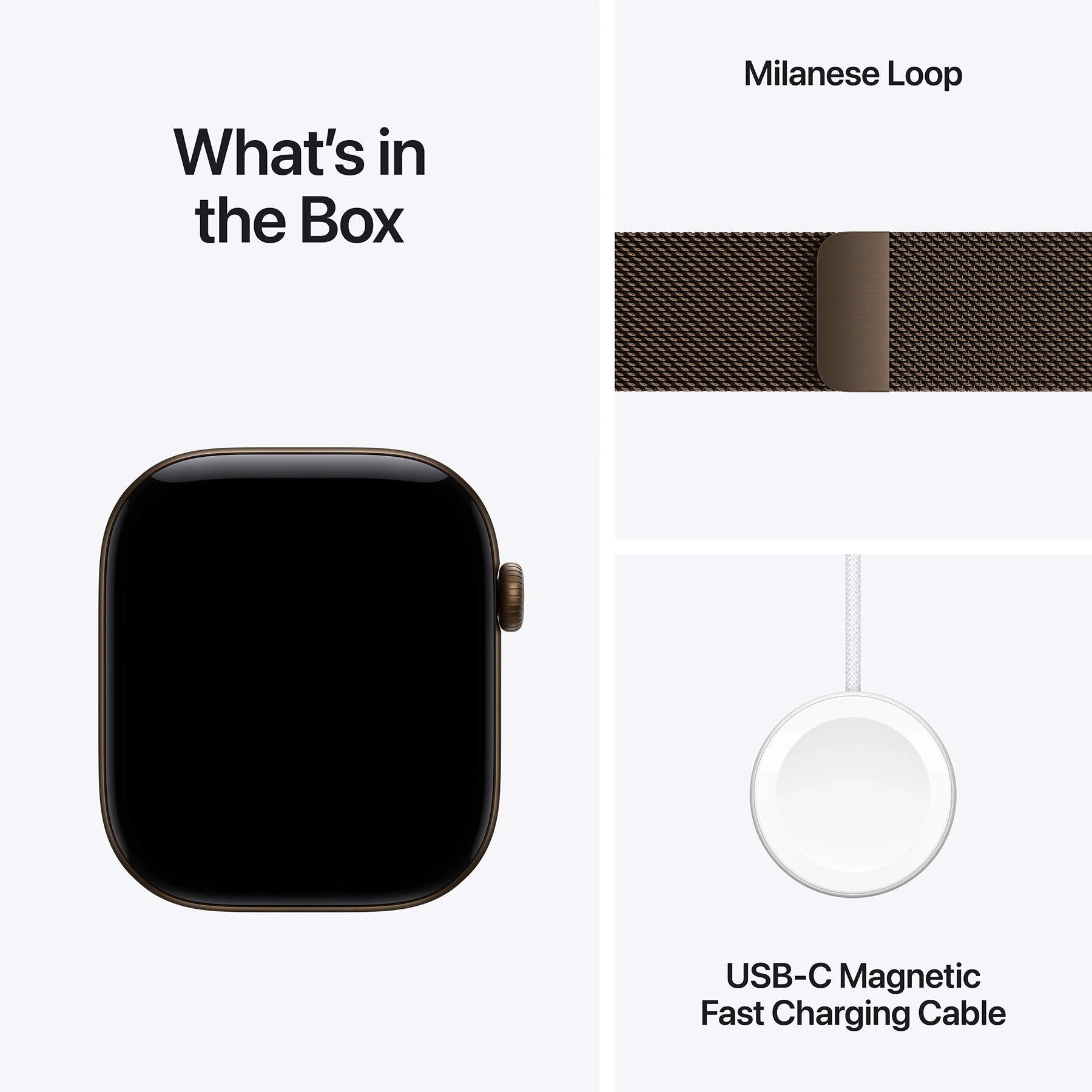 Apple Watch Series 12 (GPS+Cellular) 46mm Aluminum Case (dark bronze) with Milanese Loop (dark bronze) - M/L, 150-200mm (MKDG4RK/A)