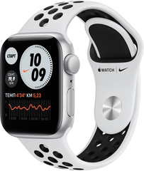 Apple Watch Nike SE (GPS) 40mm Aluminum Case (silver) with Nike Sport Band (pure platinum/black) (MYYD2)