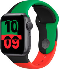 Apple Watch Series 6 (GPS) 40mm Aluminum Case (space gray) with Unity Sport Band (black) (MJ6N3)