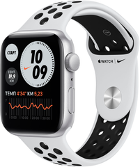 Apple Watch Nike SE (GPS) 44mm Aluminum Case (silver) with Nike Sport Band (pure platinum/black) (MYYH2)