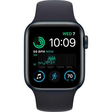 Apple Watch SE (2 Gen, 2022) (GPS) 40mm Aluminum Case (midnight) with Sport Band (midnight) (MNJT3) Regular, 130-200mm