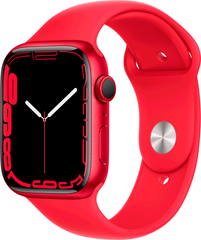 Apple Watch Series 7 (GPS) 45mm Aluminum Case (red) with Sport Band (red) (MKN93)