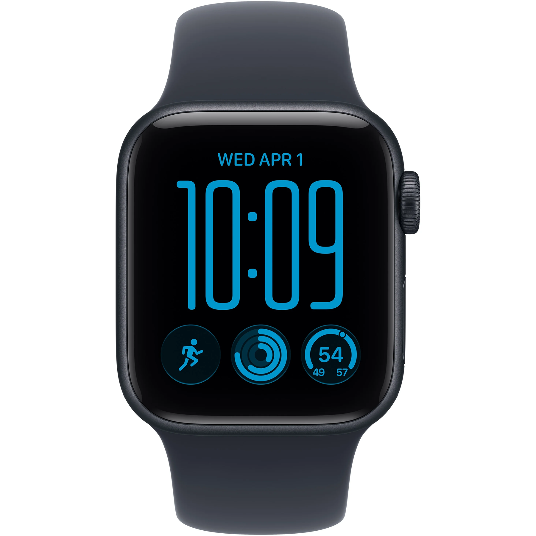 Apple Watch SE (3 Gen, 2026) (GPS) 40mm Aluminum Case (midnight) with Sport Band (navy blue) - S/M, 130-180mm (MJKY4RK/A)