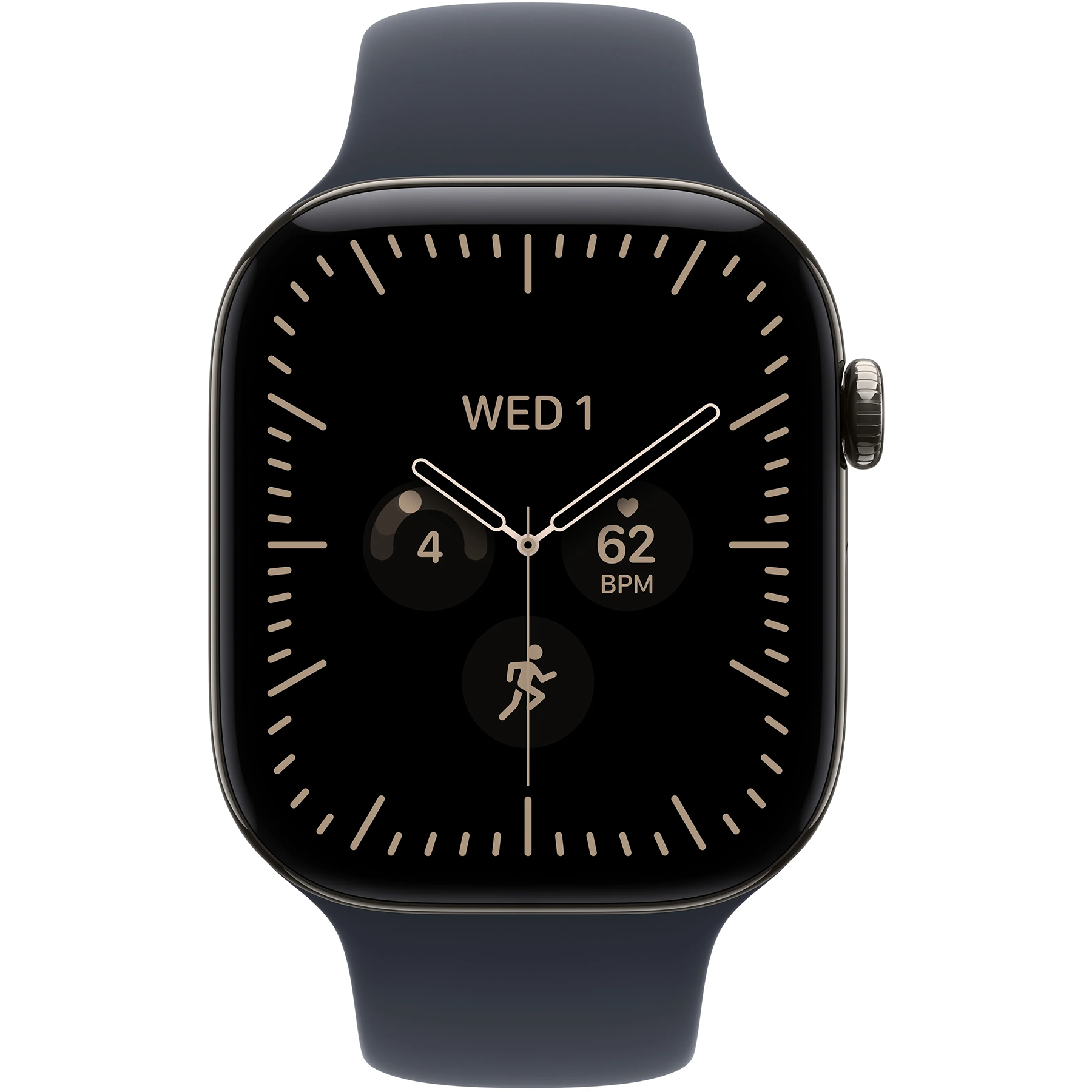 Apple Watch Series 12 (GPS+Cellular) 46mm Titanium Case (natural) with Sport Band (navy blue) - M/L, 160-210mmL (MJGN4RK/A)