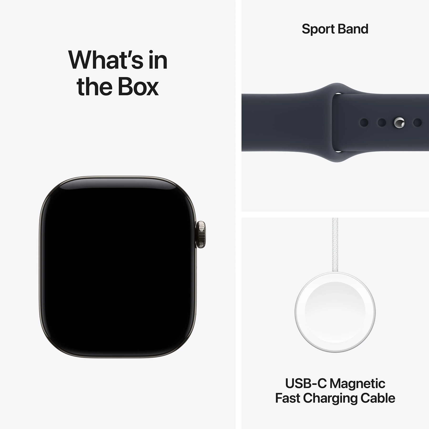 Apple Watch Series 12 (GPS+Cellular) 46mm Titanium Case (natural) with Sport Band (navy blue) - M/L, 160-210mmL (MJGN4RK/A)