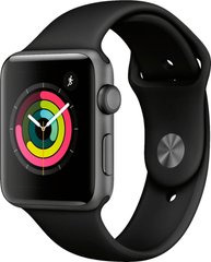 Apple Watch Series 3 (GPS) 42mm Aluminum Case (space gray) with Sport Band (black) (MTF32)
